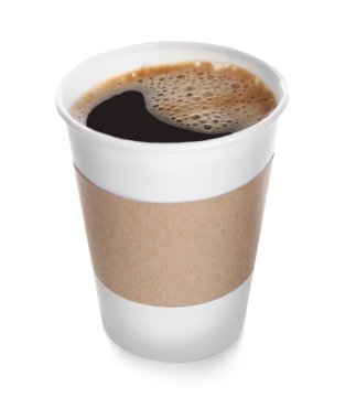 Kağıt bardak kahve göl kenarında 