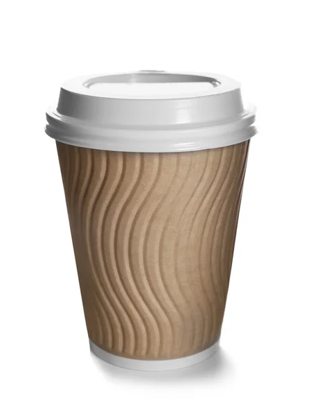 Бумажная чашка кофе изолированный — стоковое фото