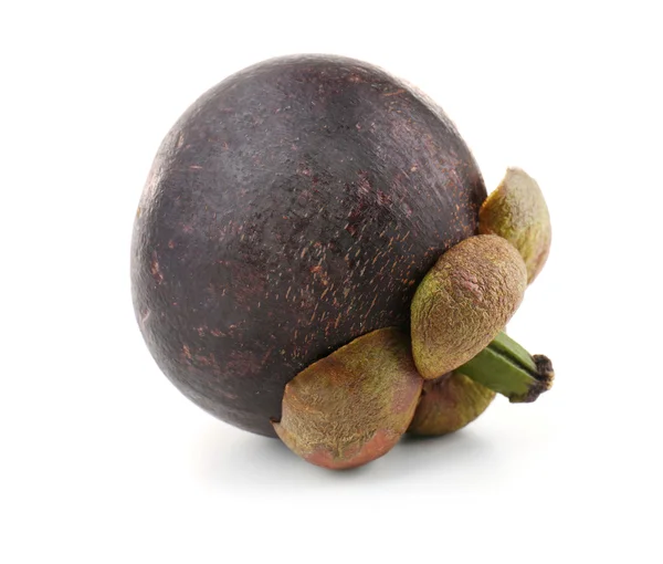 Coapte mangosteen pe alb — Fotografie, imagine de stoc