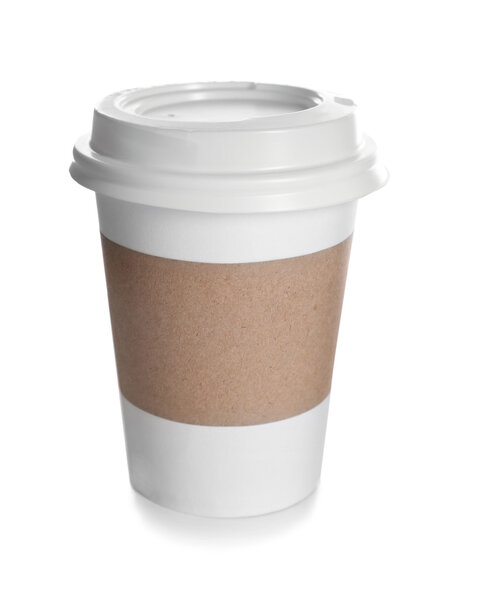 Paper cup of coffee isolated
