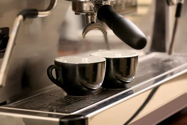 Előkészítése espresso gép — Stock Fotó