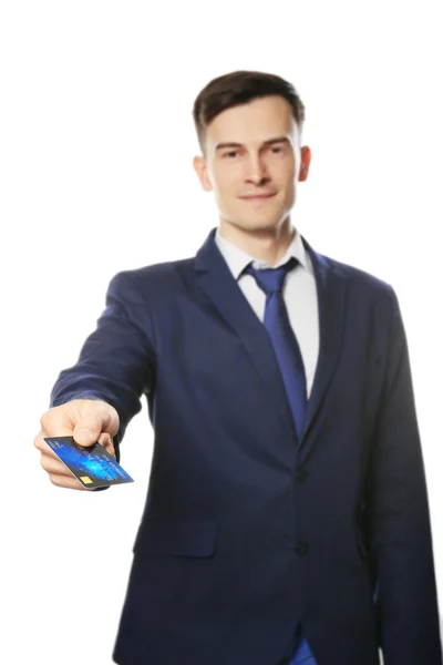 Handsome businessman with credit card — Stock Photo, Image