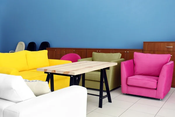 Colorful furniture in interior — Stock Photo, Image