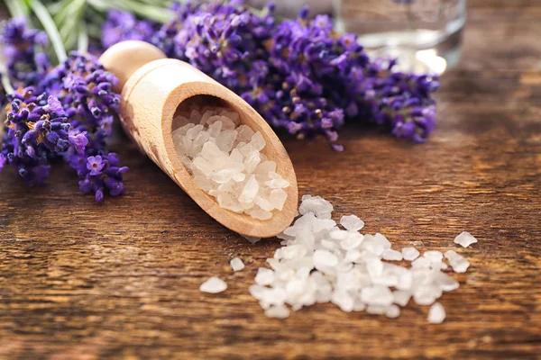 Havssalt med lavendel — Stockfoto