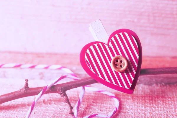 Red heart with tree branch — Stock Photo, Image