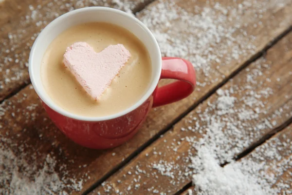 Kopp kaffe med marshmallow — Stockfoto