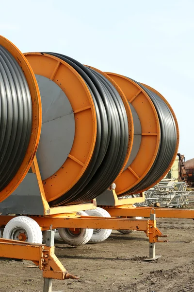 Carrete de manguera de la máquina de riego — Foto de Stock