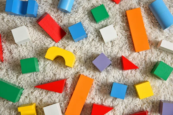 Conjunto de bloques de construcción coloridos de madera —  Fotos de Stock