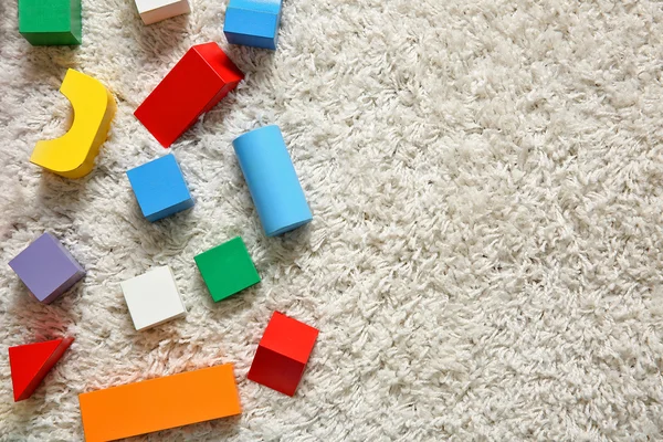 Set of wooden colorful building blocks — Stock Photo, Image