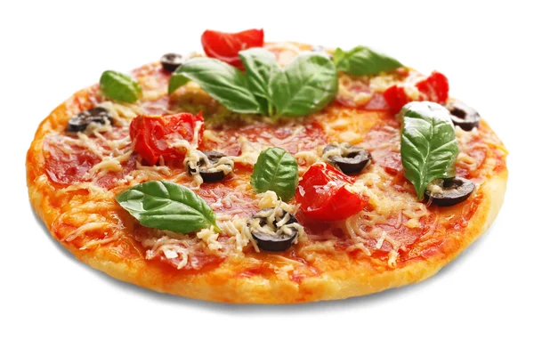 Leckere Pizza mit Oliven — Stockfoto