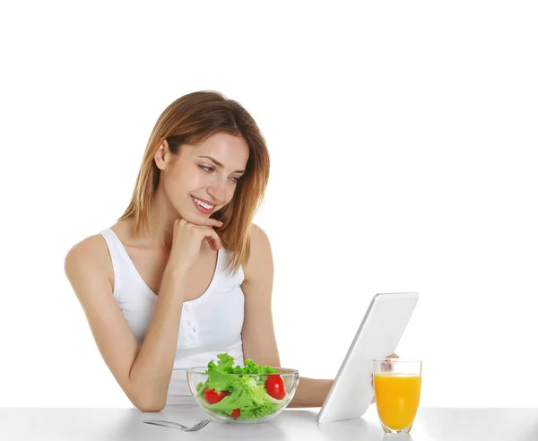 Mujer con comida saludable —  Fotos de Stock