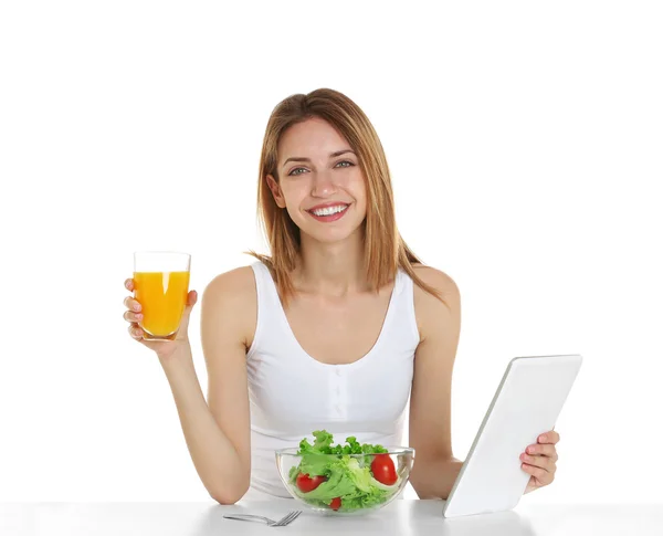 Donna con cibo sano — Foto Stock