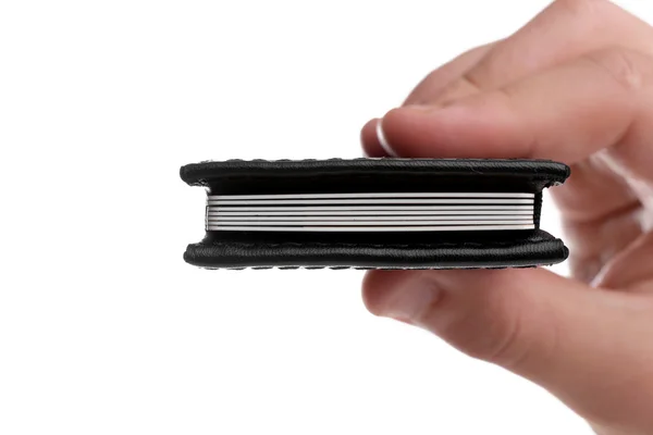 Male hand holding wallet — Stock Photo, Image