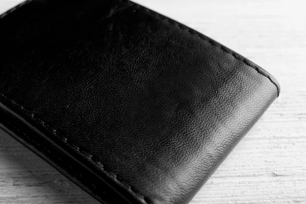 Black leather wallet — Stock Photo, Image