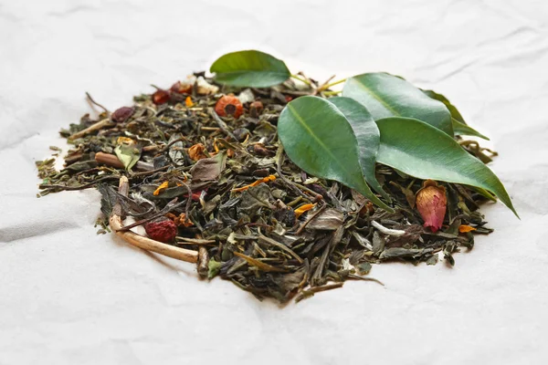 Tè secco con foglie — Foto Stock
