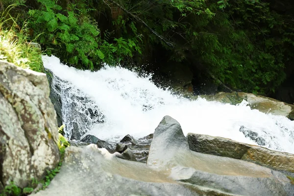 Beautiful waterfall in the Carpathian mountains — Stock Photo, Image