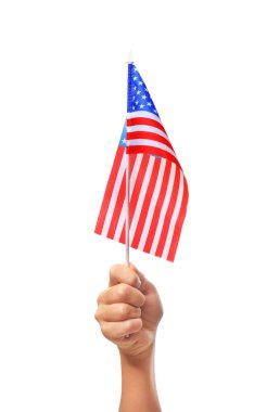 Çocuk el holding Amerikan bayrağı