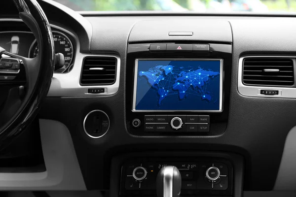 GPS navigation system in car. — Stock Photo, Image