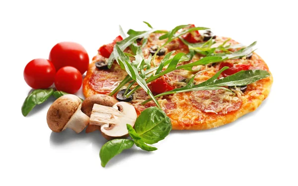 Delicious pizza with herbs — Stock Photo, Image