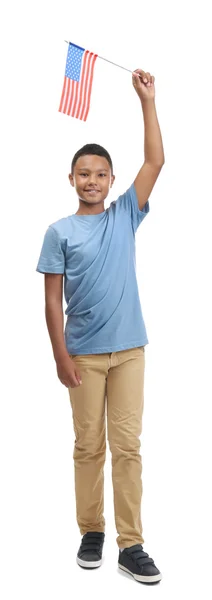 Boy with American flag — Stock Photo, Image