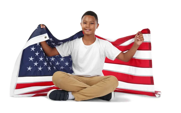 Boy with American flag Stock Image