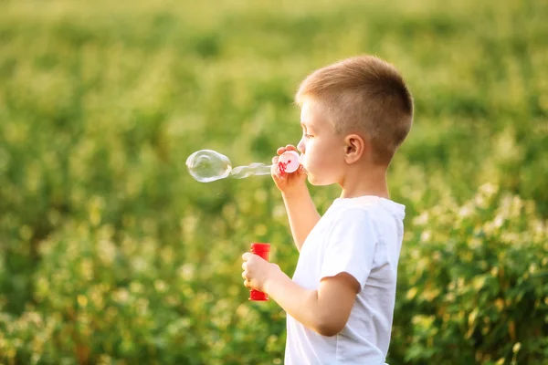 Little boy with bubbles Stock Image