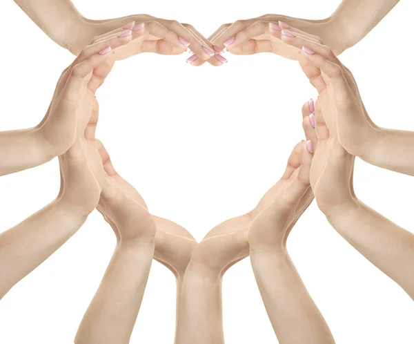 Manos femeninas haciendo forma de corazón — Foto de Stock