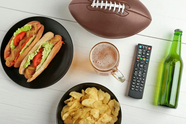 Snack for watching football — Stock Photo, Image