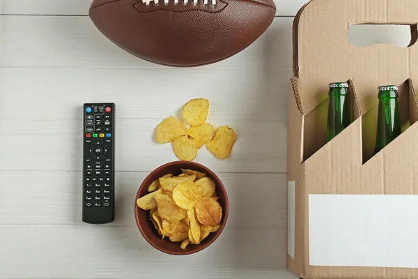 Snack for watching football — Stock Photo, Image
