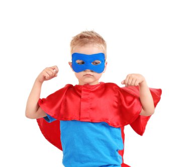 Süper kahraman çocuk izole  
