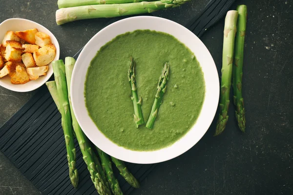 Tasty asparagus soup — Stock Image Tasty asparagus soup Stock Image