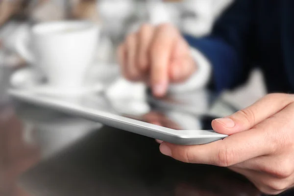 Businessman with tablet closeup — Stock Photo, Image