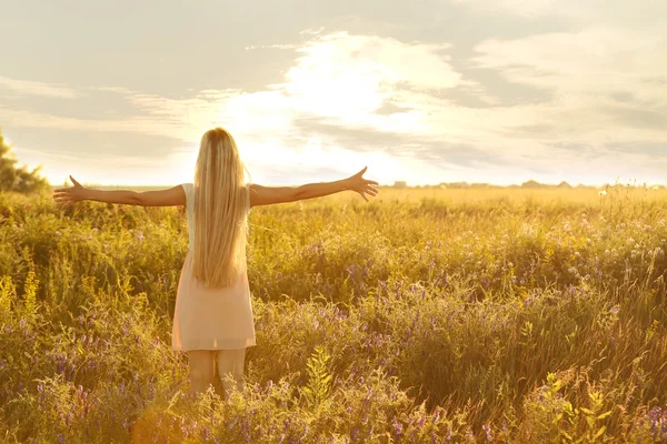 Hermosa mujer en el campo —  Fotos de Stock