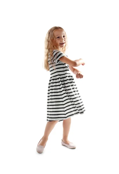 Veselá holčička tančí — Stock fotografie