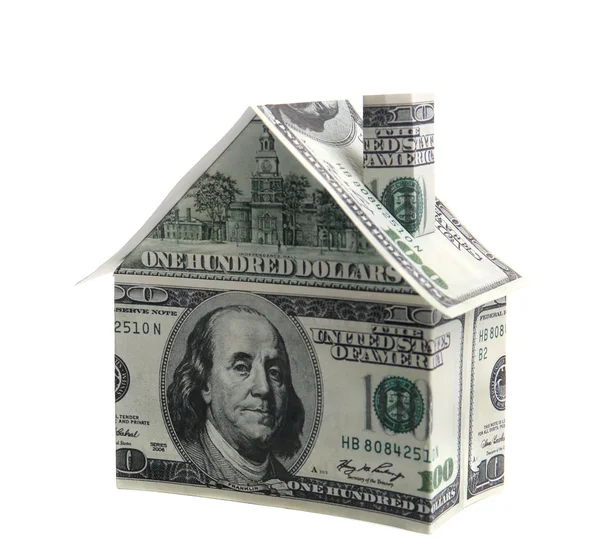 Money house, isolated — Stock Photo, Image