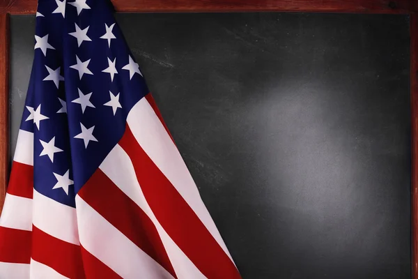 American flag on blackboard — Stock Photo, Image