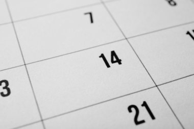 Tarihler takvim, yakın çekim