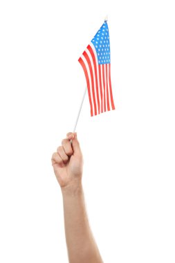 El holding Amerikan bayrağı 