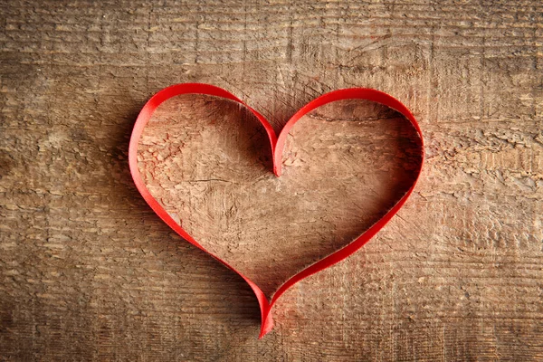 Red ribbon heart — Stock Photo, Image