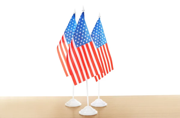 American flags on table — Stock Photo, Image