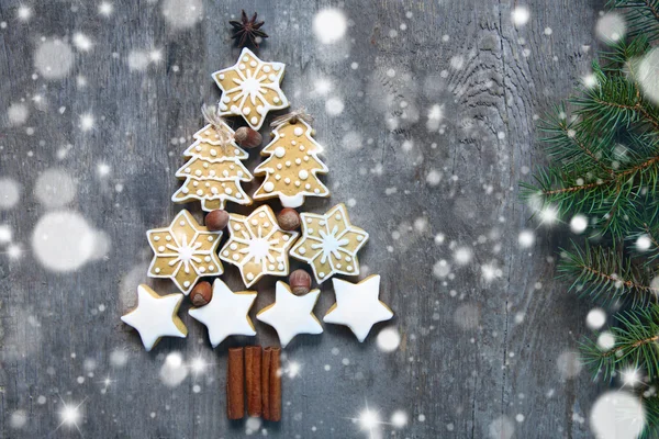 Kerstboom van cookies — Stockfoto