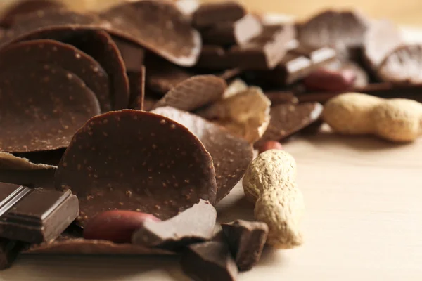 Csokoládé chips és a mogyoró — Stock Fotó