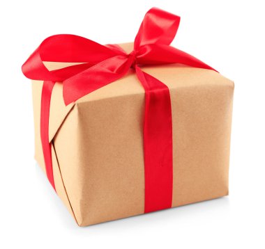 Kırmızı kurdeleli hediye kutusu  