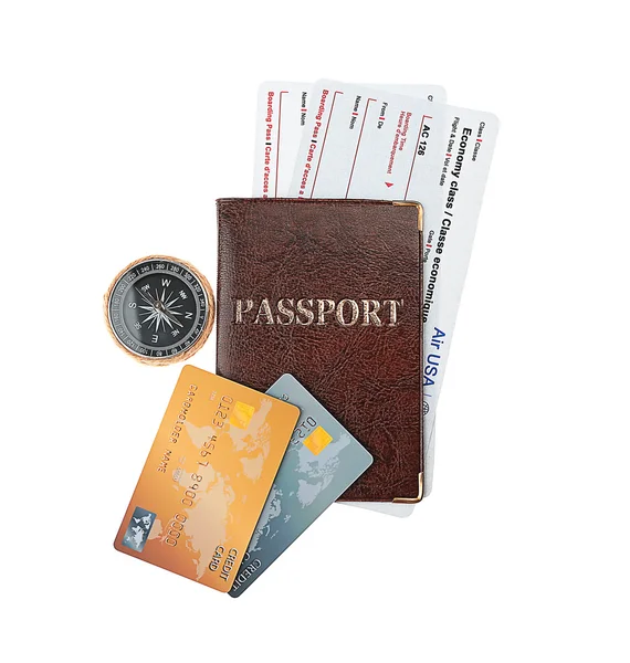 航空券とクレジット カード — ストック写真