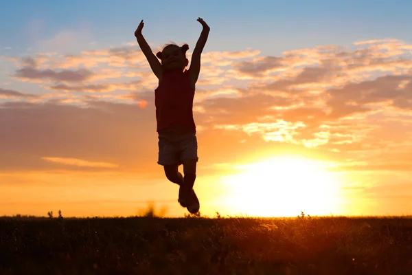 Leuk meisje silhouet — Stockfoto