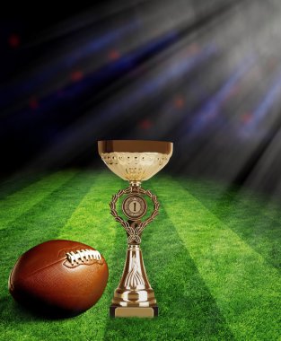 Amerikan futbol ve trophy Kupası 