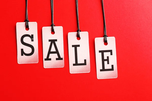 Sale labels on color — Stock Photo, Image