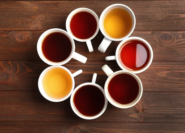 Cups of tea, top view — Stock Photo, Image