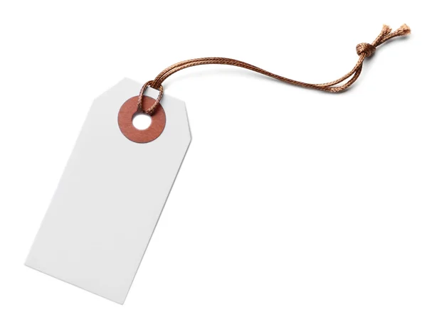 Card with a cord isolated on white — Stock Photo, Image