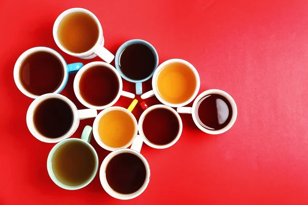 Cups of tea, top view — Stock Photo, Image